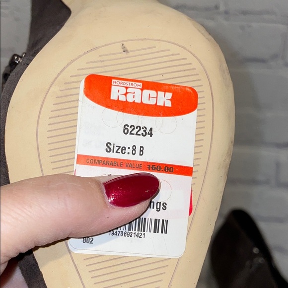 Cole Haan Dark Brown Suede Heeled Boots Sz 8 NWOB - Picture 10 of 10